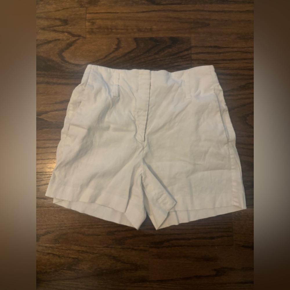 Theory - White Linen Shorts